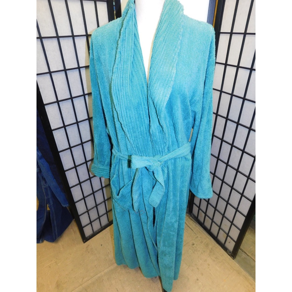 Vtg Adonna Emerald Green Robe Belted Retro 1X